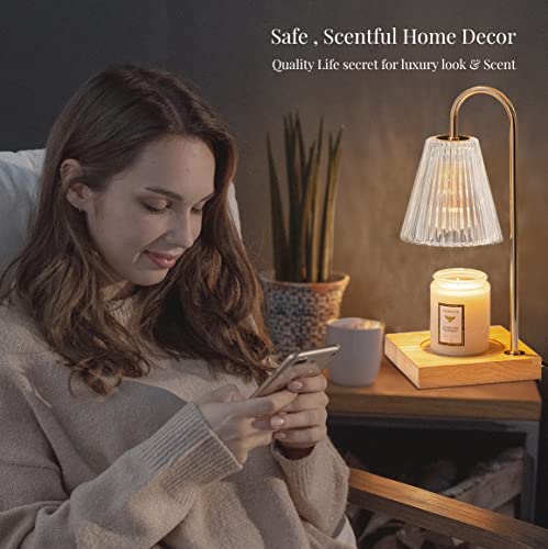 Mono Living Candle Warmer Lamp With 2 Bulbs Compatible With Jar Candles Dimmable Bedroom Decor Electric Candle Lamp Dimmable Candle Melter Top Melting For Scented Wax (Clear) #TOP3