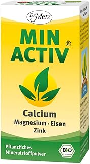 Minactiv® - basisches Mineralstoffpulver, Bio, 250 g • pflanzliches Calcium für die Knochen • Magnesium für Muskeln & Nerven • Zink für den Säure-Basen-Haushalt • Eisen für die Blutbildung • Selen