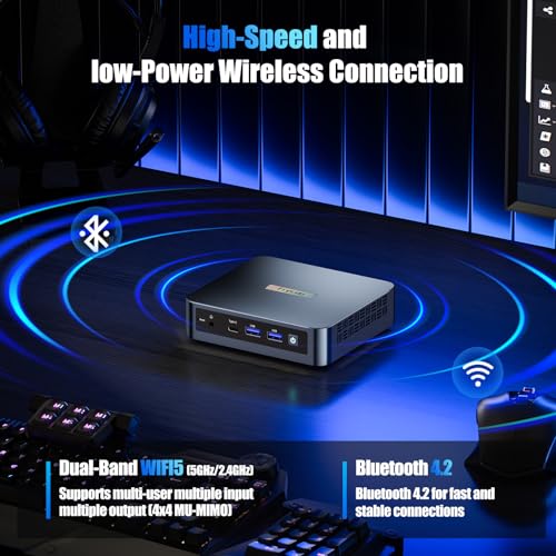 Image of Trycoo WI6 Mini PC Computer Alder Lake N95(Up to 3.4GHz), 8GB DDR4 256GB SSD, Desktop Mini Computer 4K Triple Display, Type-C, Dual HDMI, RJ45 LAN Ethernet, WiFi5, BT4.2 for Office, Home, Business