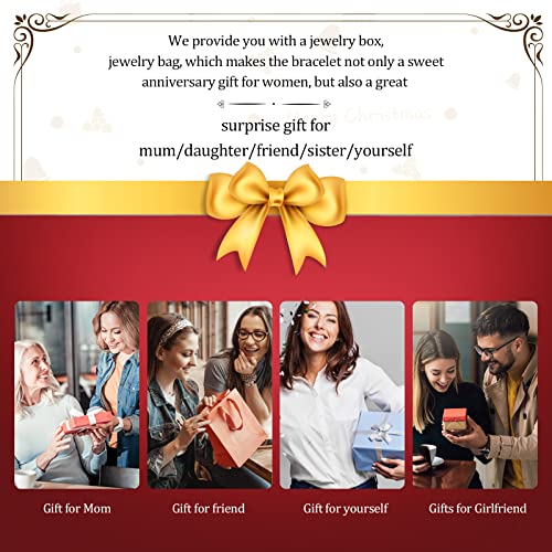 Ahokei Silver Bracelet for Women 925 Silver Bracelets for Womens,Silver Heart Bracelet Crystal Sterling Silver Jewellery,Sterling Silver Bracelet for Women,Ladies Bracelets,Gifts for Women Girls - Image 7