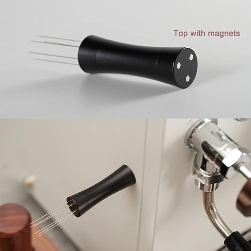 Miniatura 4 de Herramientas WDT de espresso, agitador de espresso con función de ángulo ajustable, herramienta distribuidora de espresso con imanes y soporte,