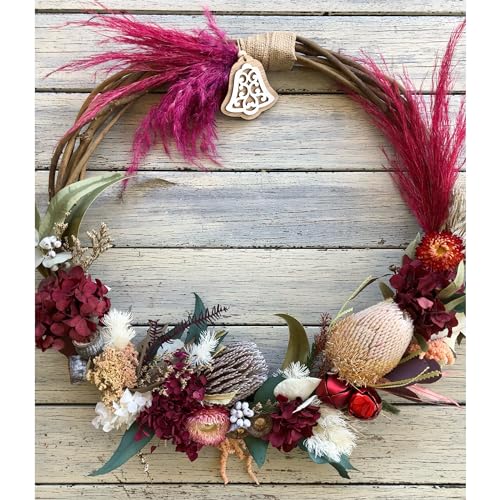 Image of Lata Vine Rattan Wilow Wreath for Craft, Artificial Flower Bouquet | Round Ring for Decoration, Dry Flower Making | 6 Pcs | Christmas / Xmas Party D?cor Wooden Twig for Wall Hanging