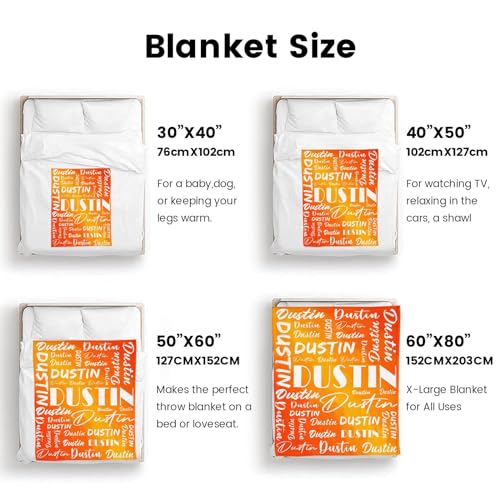 Name Blanket Personalized Name Blanket Customized Blanket with Name Text for Adult Kid Birthday Christmas Mothers Fathers Valentines Day Gift