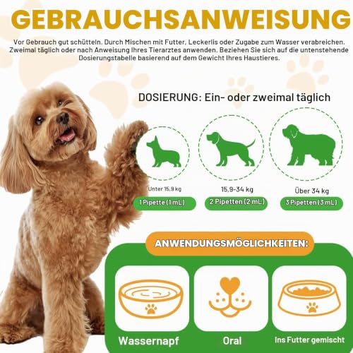 HEXIN Wurmkur Hund 60ml, Entwurmungsmittel für Hunde mit Probitika, Vorbeugung von Parasiteninfektionen, Fördert Einen Gesunden Darm… – Ansicht 6
