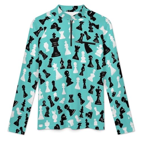 Chess Pieces Men's Sun Protection Shirts UV SPF UPF 50+ Long Sleeve Rash Guard Lightweight3