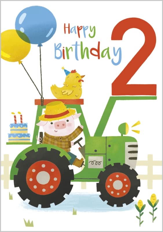 Biglietto Di Auguri Per 3° Compleanno Bambino - Camion Dei Pompieri Con Elefanti - Ecologico E Riciclabile
