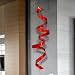 Contemporary Red Metal Wall Sculpture - Modern Handcrafted Abstract Wall Twist Metal Art - Red Home Accent Wall Decor - Cardinal Twist by Jon Allen