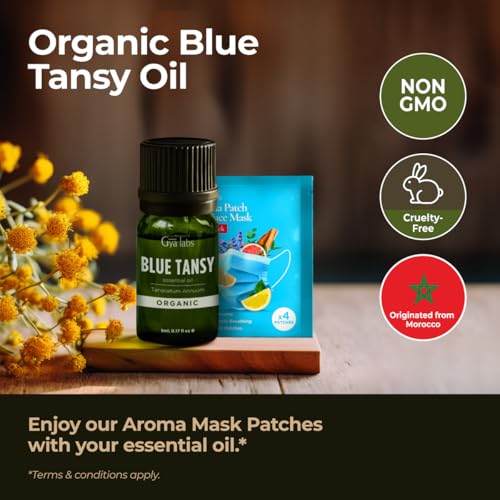 Image of 100% Pure Blue Tansy Essential Oil - 0.17 Fl Oz - Blue Tansy Oil for Hair, Skin, Diffuser, Aromatherapy & DIY Candle Making Scent