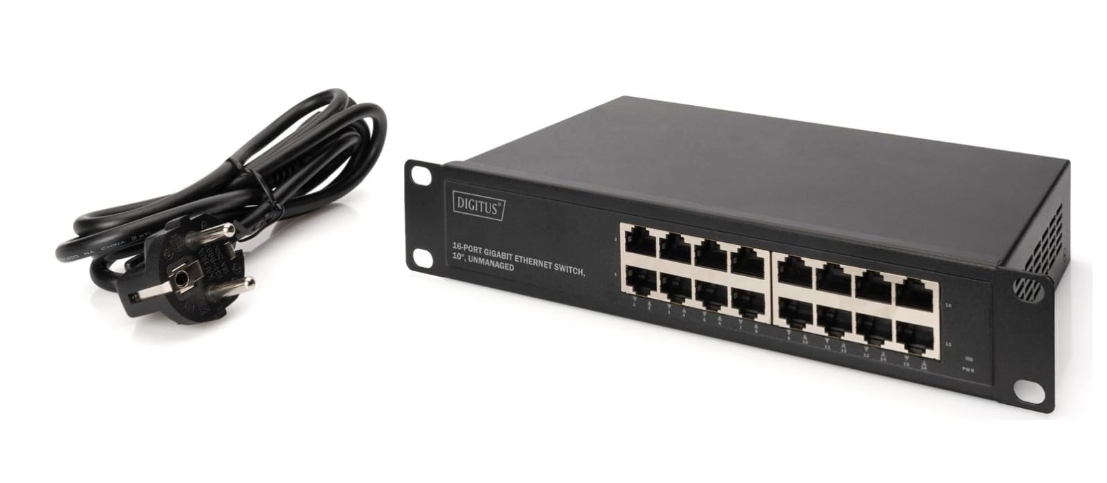 Digitus 10" Gigabit Ethernet Switch 16-Port Unmanaged DN-80115-1 Rackmontage