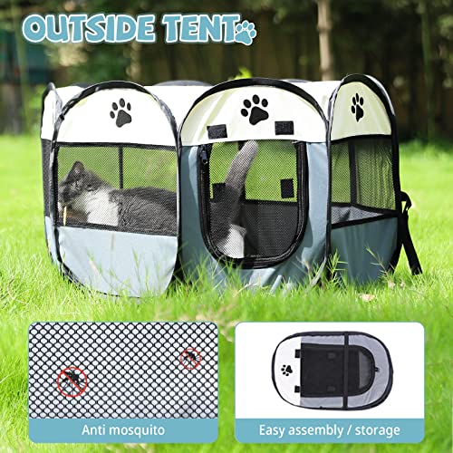 Sencone SC-PET-S-01 Portable Pet Playpen, Dog Playpen Foldable Pet Exercise Pen Tents Dog House Playground For Puppy Dog/Cat Indoor Outdoor Travel Camping Use thumb #5