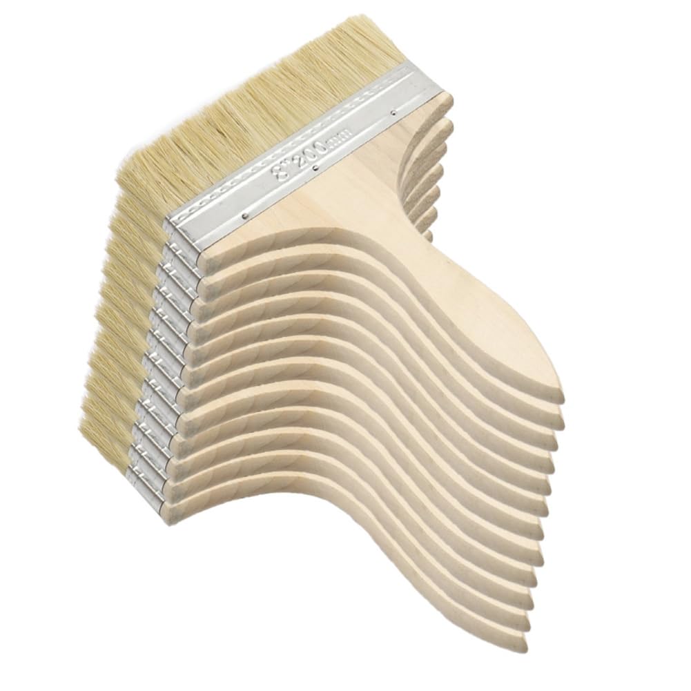 Pincel para barnizar, 12 unidades, 175 mm, pincel plano, mango de madera, pincel para el hogar, para la base de ventanas, pincel de pintura, pincel de barniz, pincel plano