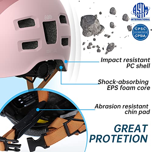 Bike/Skateboard Helmet For Kids/Women/Men/Girls,Extra Light Protective Helmet For Bicycle Skate Skateboarding E-Scooter Roller Bmx,Bike Helmet For Ponytail,Only 260G/270G/280G, Macaron Color #TOP2