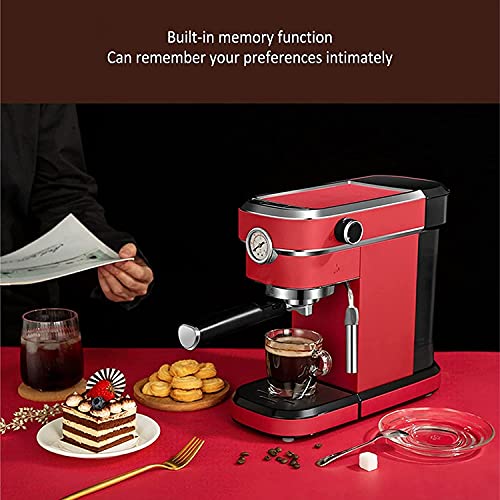 Máquina de café espresso semiautomática, máquina de café espresso y cuppuccino, con espumador de leche, molinillo de… - Imagen 8