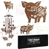 Luvsweets Pig Gifts for Women - Pig Wind Chimes for Outside, Mom Grandma Sister Christmas Mother's Day Birthday Houswarming Gifts, Memorial Symapathy Wind Chimes for Outdoor Garden Yard Patio Decor