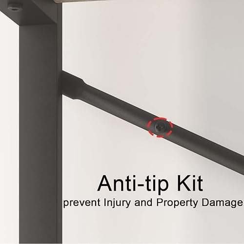 Miniatura 6 de HSH Estantería de 6 niveles de alto, estante vertical de madera y metal, estantería industrial de 6 estantes y estantes para libros, estante de