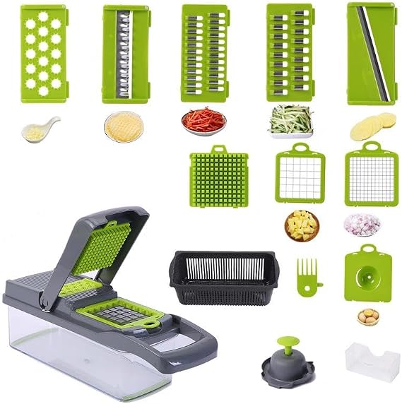 Vegetable Cutter, Onion Chopper, Multifunctional 15 in 1 Professional Food Chopper