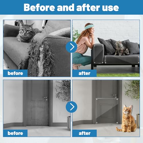 kratzmatte selbstklebend, 30 cm x 5 m, transparente, kratzschutz Sofa Katze, geeignet für Sofas, Möbel, Türen und Wände, um kratzfolie Katzen selbstklebend, kratzschutz tür,kratzmatte Katze.