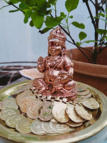 Image of Copper Idols India, 2.5 inches, Handmade Kuberar, 220Grams, Patina Antique Finish, Pack of 1 Piece