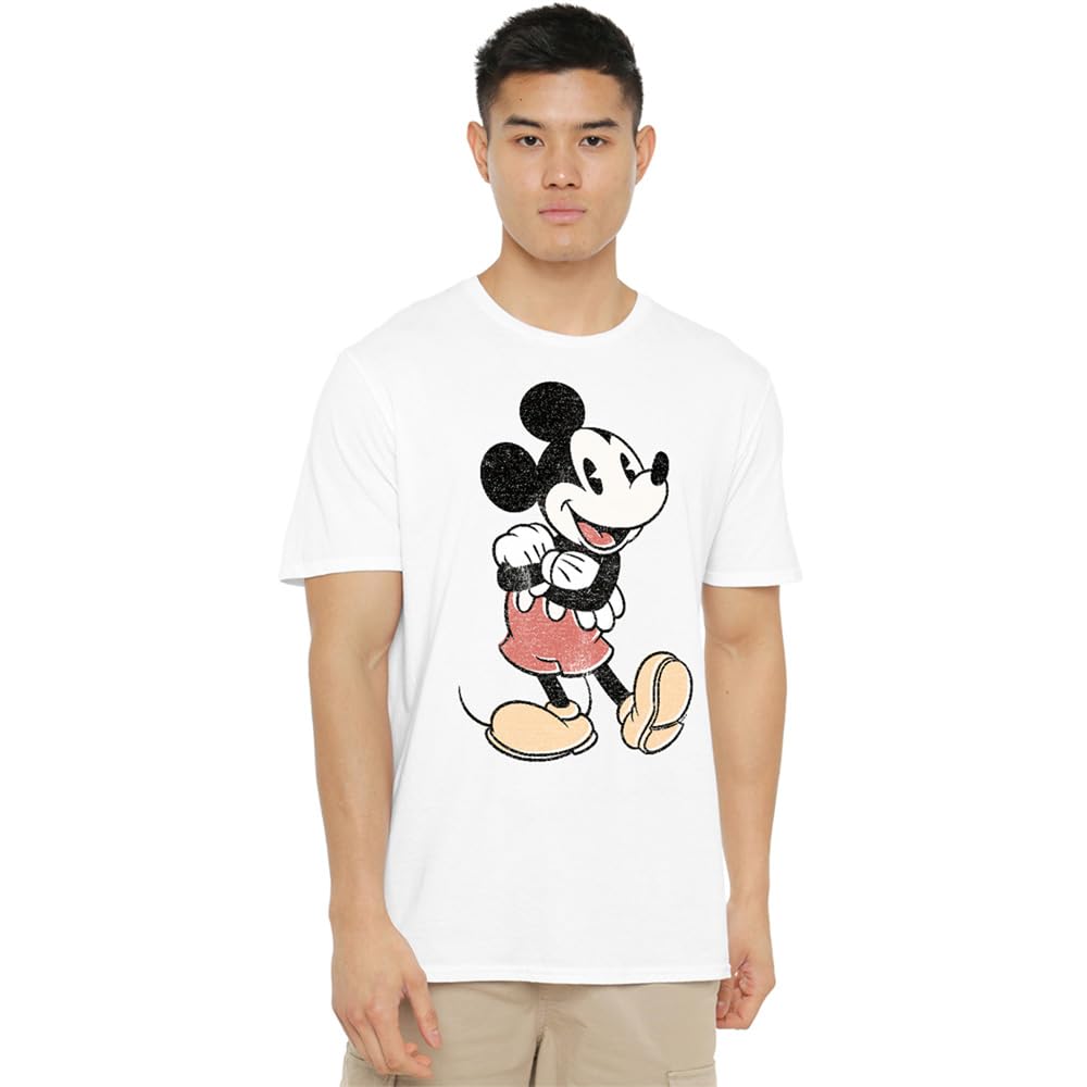 Disney Mens Mouse T-Shirt Sport Grey XL