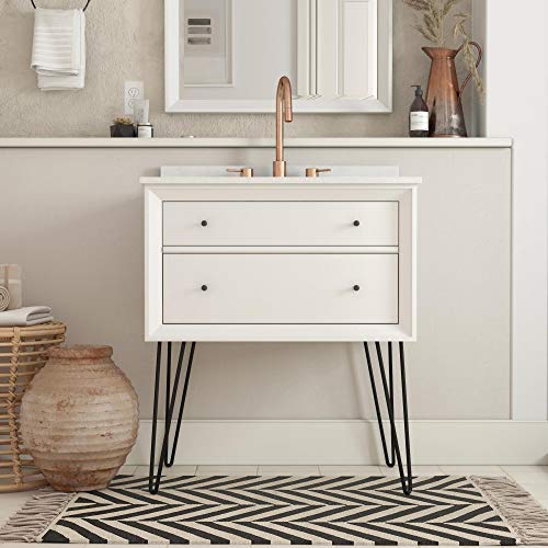 Dorel Living Tribecca 30 Inch, White Bathroom Vanity, 30"