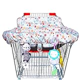 XiOiOiX 2 in 1 Shopping Cart Cover&High Chair Cover for Restaurant Seat, Grocery Cart Cover for Baby Infant Toddler Girl/Boy Reversible, Machine Washable (Dot)