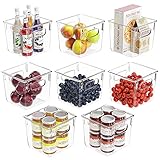 KÜHLSCHRANK ORGANIZER 8ER SET - Dieses Set von Aufbewahrungsboxen für Kühlschränke enthält 8 kleine Aufbewahrungsboxen mit transparenten Griffen. Die Größe jedes kleine durchsichtigen Schublade beträgt 15.5 x 15.5 x 14.5 cm, Der kleine Kühlschrank vorratsbehälter ist nicht stapelbar.