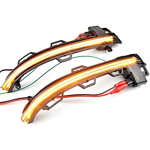 QKLsudua 2pcs Dynamic Sequential Blink Compatible with B-MW X3 X4 X5 X6 F25 LCI F26 F15 F16 LED Side Mirror Turn Signal Light Assembly