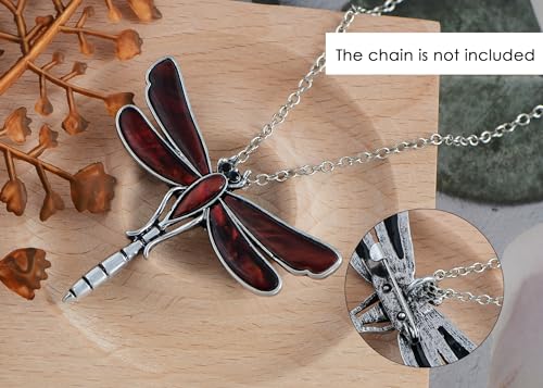Image of Alilang Dragonfly Brooch Retro Silver Tone Abalone Shell Versatile Brooch Pin Accessories