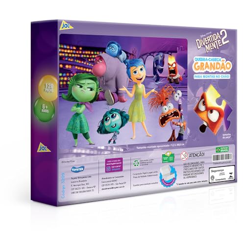 Divertidamente 2 - Quebra-cabeça 120 peças grandão, JAK, Toyster brinquedos