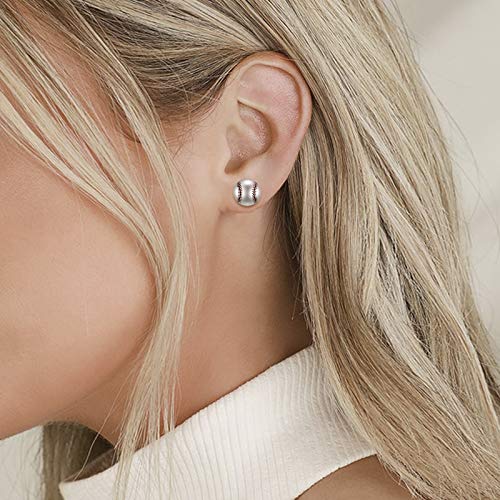 Tennis Soccer Volleyball Baseball Stud Earrings Softball Mom Ear Studs 925 Sterling Silver Sport Lover Jewelry For Unisex Women2