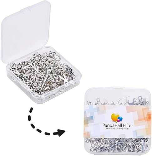 Miniatura 7 de PH PandaHall 50 dijes de tijeras de 10 estilos, dijes, tijeras de costura, abalorios para hacer collares, pulseras, plata envejecida, 50 unidades