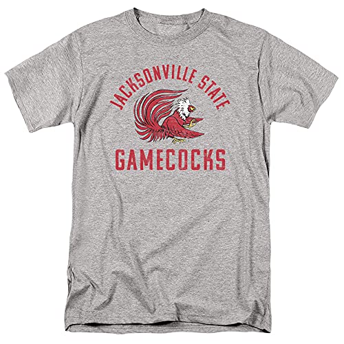 Jacksonville State University Official JSU Gamecocks Logo Unisex Adult T-Shirt, Athletic Heather, 2X-Large