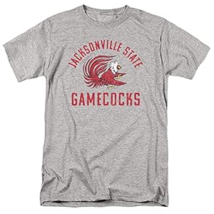 Jacksonville State University Official JSU Gamecocks Logo Unisex Adult T-Shirt, Athletic Heather, X-Large