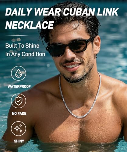 Eterjew 3.5mm S925 Sterling Silver Cuban Chain Necklace for Men 20 Inch - image 2