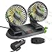 gormyel wentylator samochodowy z 3 prędkościami wiatru - Wentylator chłodzący 12/24 V z obrotowym 360 stopni, przenośny wentylator deski rozdzielczej 3