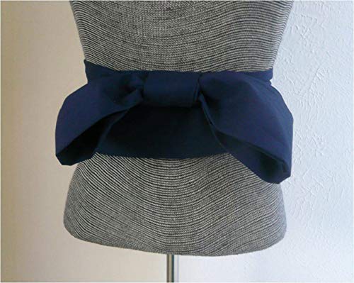 Japanese 4" x 110" Cotton OBI Sash Belt Kimono Yukata Navy Blue/Made in USA2