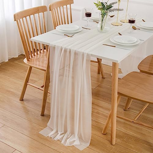 Chiffon-Tischläufer 'Leichter Pfirsich' – 29x120 Zoll, Halbtransparent, Für Hochzeiten & Feiern