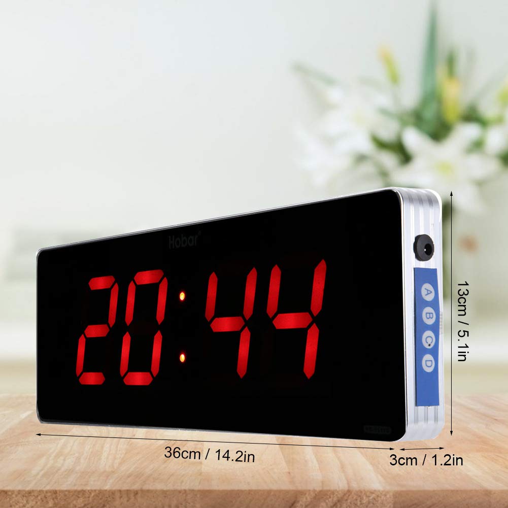 Jeffergarden Reloj Digital de Pared Grande con Temperatura y Calendario para Sala de Estar 110-240V (36 * 13 * 3cm-Hora + Minuto)