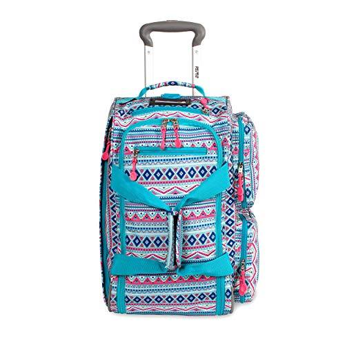 J World New York Duane Wheeled Duffel Bag, Mint Tribal, One Size