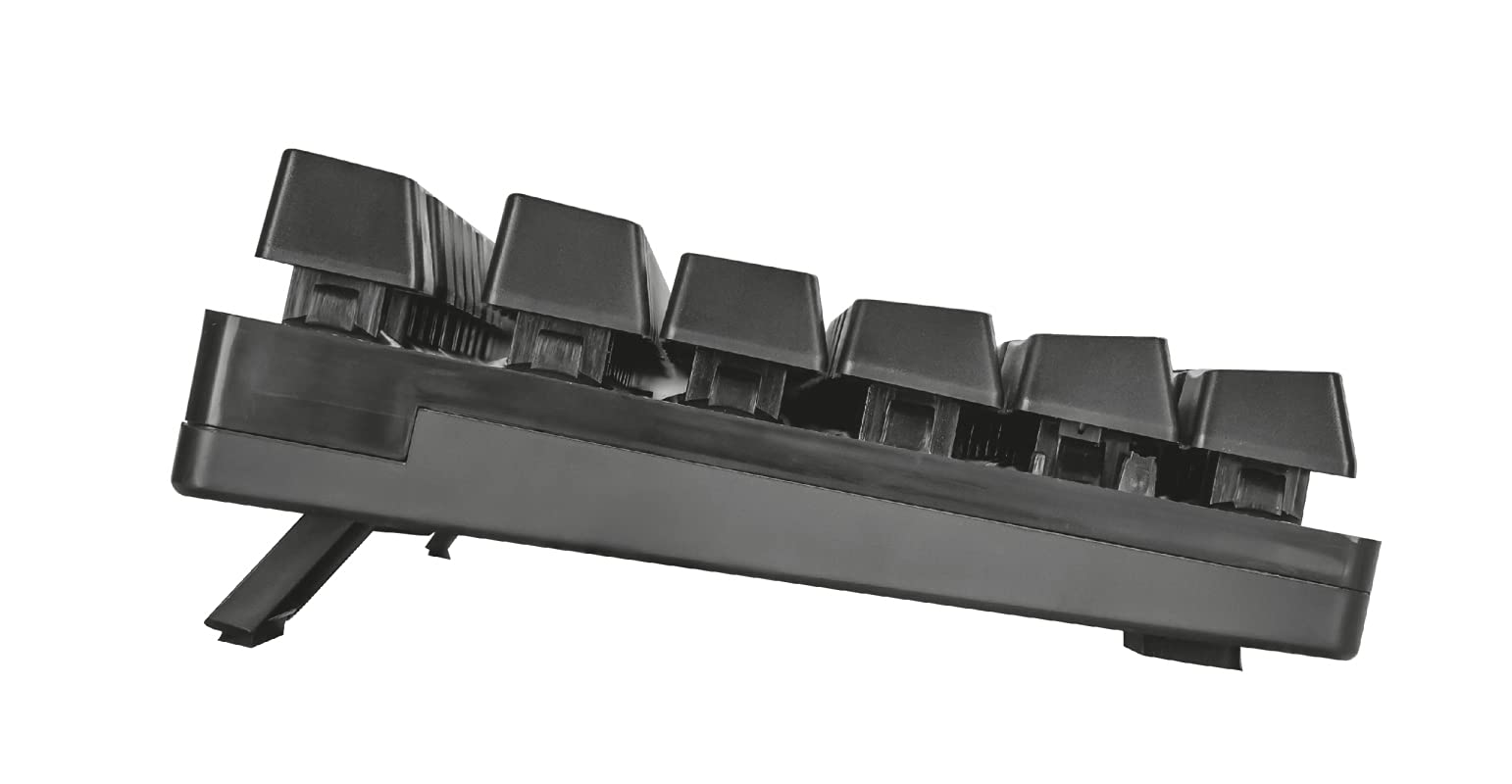 Trust Gaming GXT 835 Azor klawiatura z podświetleniem, hiszpański układ QWERTY, oświetlenie LED, bezprzewodowa klawiatura do gier do gier do systemu Windows, Mac, PC, komputera, laptopa, czarna
