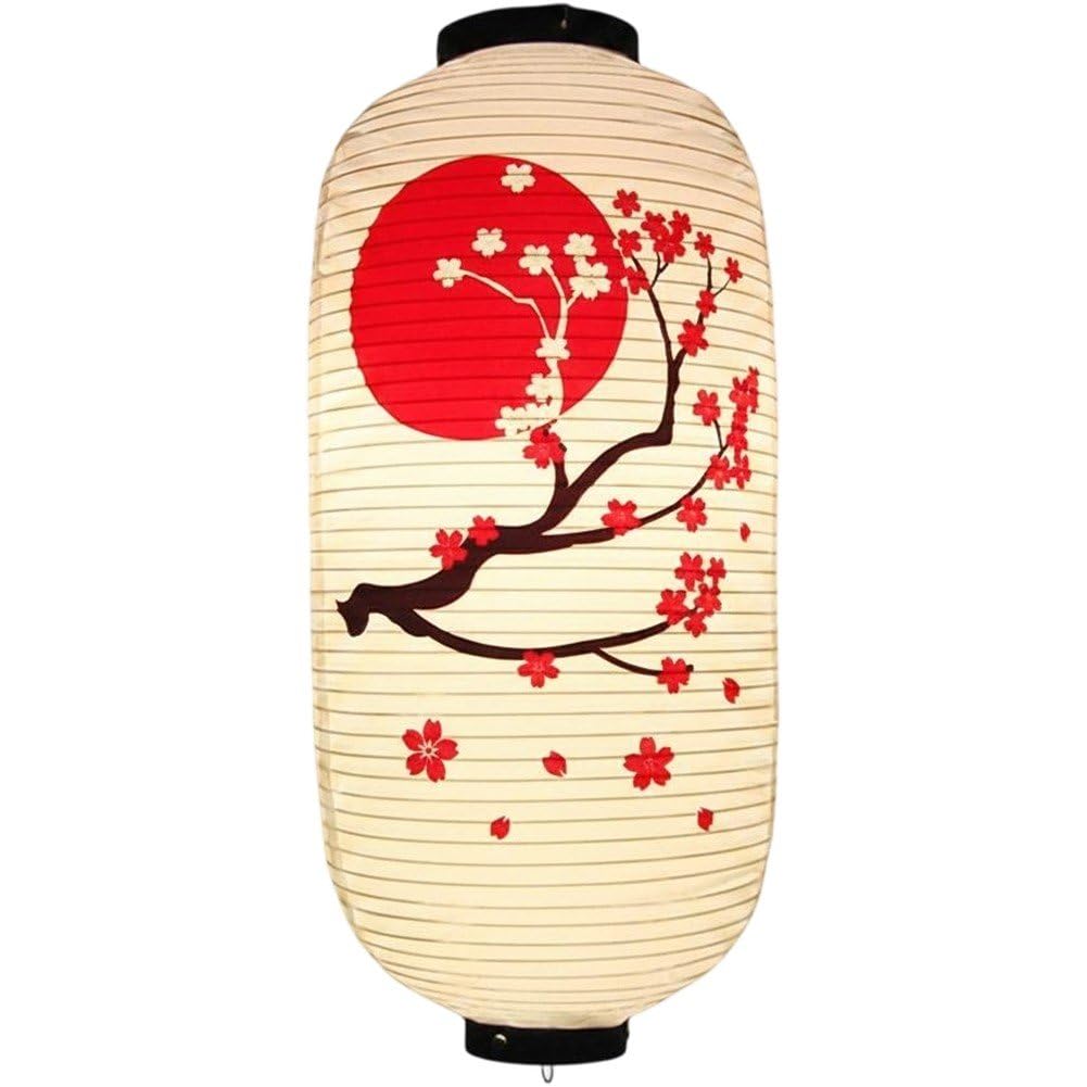 Ppmter Japanese Style Lantern Cherry Blossom Decorative Waterproof Pvc Hanging Lantern for Home Sushi Restaurant Decoration for Indoor Outdoor