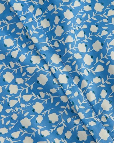 Image of Duvet Cover Full Size Set - Extra Soft Floral Duvet Cover 80 x 90 with 2 Pillow Shams - Comfy, Breathable Floral Bedding Set - Hotel Luxury Easy-Care & Fade Free, Zipper Closures & Ties - Bluefield