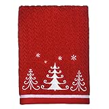 Peri Home Embroidered Trio Trees Holiday 100% Cotton Hand Towel, 15