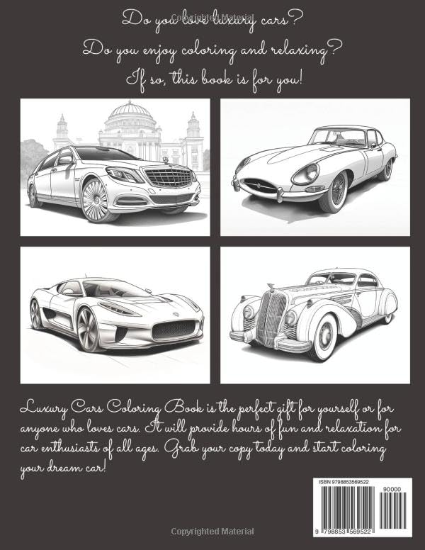 Luxury Cars Coloring Book: A Collection of Amazing and Detailed Car Designs for Adults and Teens, Relaxing and Creative Luxury Cars Coloring Book with 50 Unique Images image 3