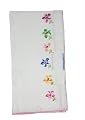 ANVIK Women/Lady Cotton Embroidery Floral Handkerchief .Hanky for Kids Girls for School Size 33cm by 33 cm (White) Pack 