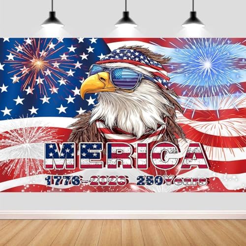 Amazon.com : 10X8ft American 250 Years Anniversary Backdrop 4th of July ...