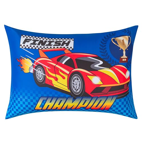 Image of Todays Kids 2-Piece Race Cars Bedding Toddler Sheet Set - Breathable 100% Soft Brushed Microfiber Polyester, Standard Size Crib Sheet Set - Gentle on Delicate Skin - Fitted Toddler Sheets & Pillowcase