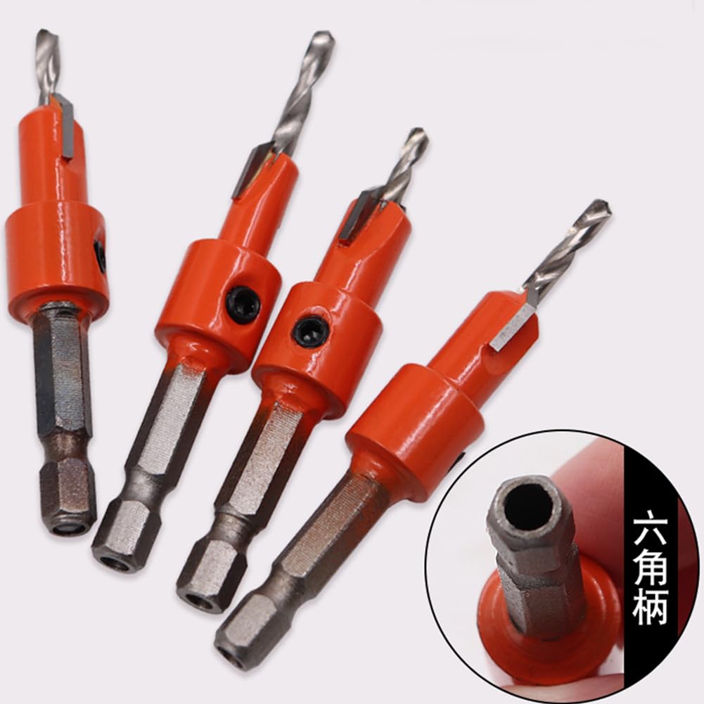 8 sztuk 1/4 "Pogłębiacz Pogłębiacz Pogłębiacz Wiertło Wiertło Wiertło Frezarka do obróbki drewna Śruba Extractor Router