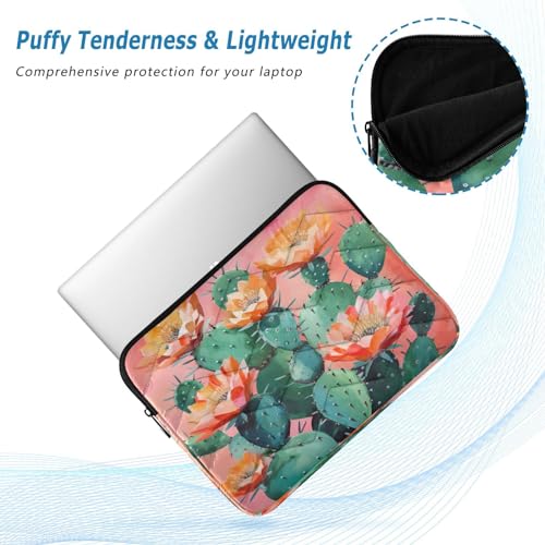 Funda para portátil 13-14 pulgadas con diseño cactus y flores miniatura 5