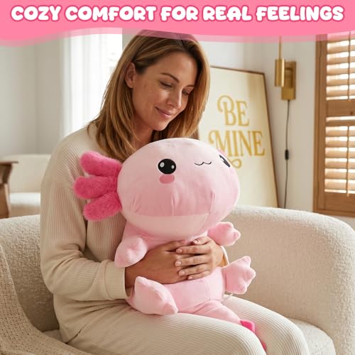 Image of TOYSYM Weighted Stuffed Animals, 3.74 lbs Axolotl Stuffed Animal with Weighted Beads, Cute Plush Toy Pillow Gifts for Adults Kids Boys Girls